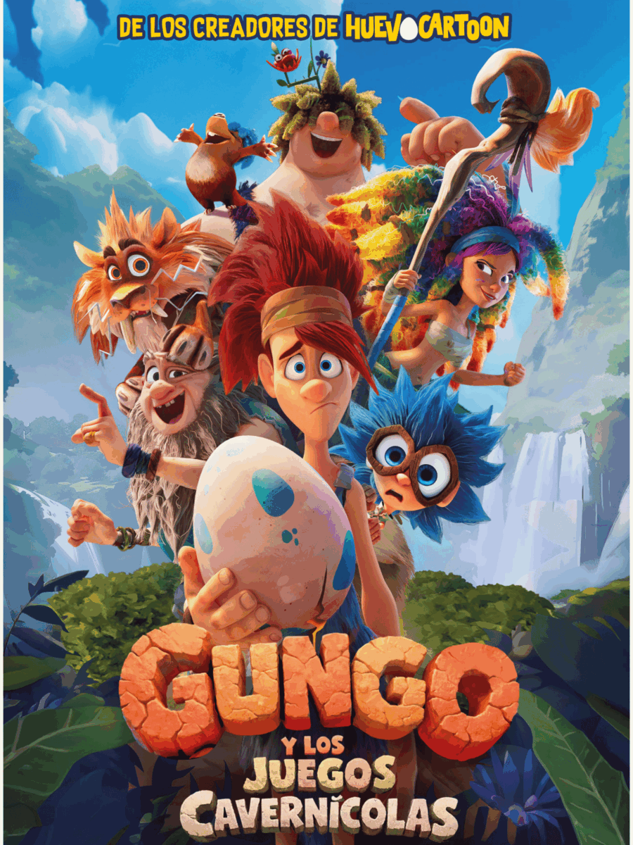 GUNGO Y LOS JUEGOS CAVERNÍCOLAS (2026) dirigida y escrita por GABRIEL Y RODOLFO RIVA PALACIO es la segunda película de HUEVOCARTOON ENTERTAINMENT en la que los icónicos personajes no participan.